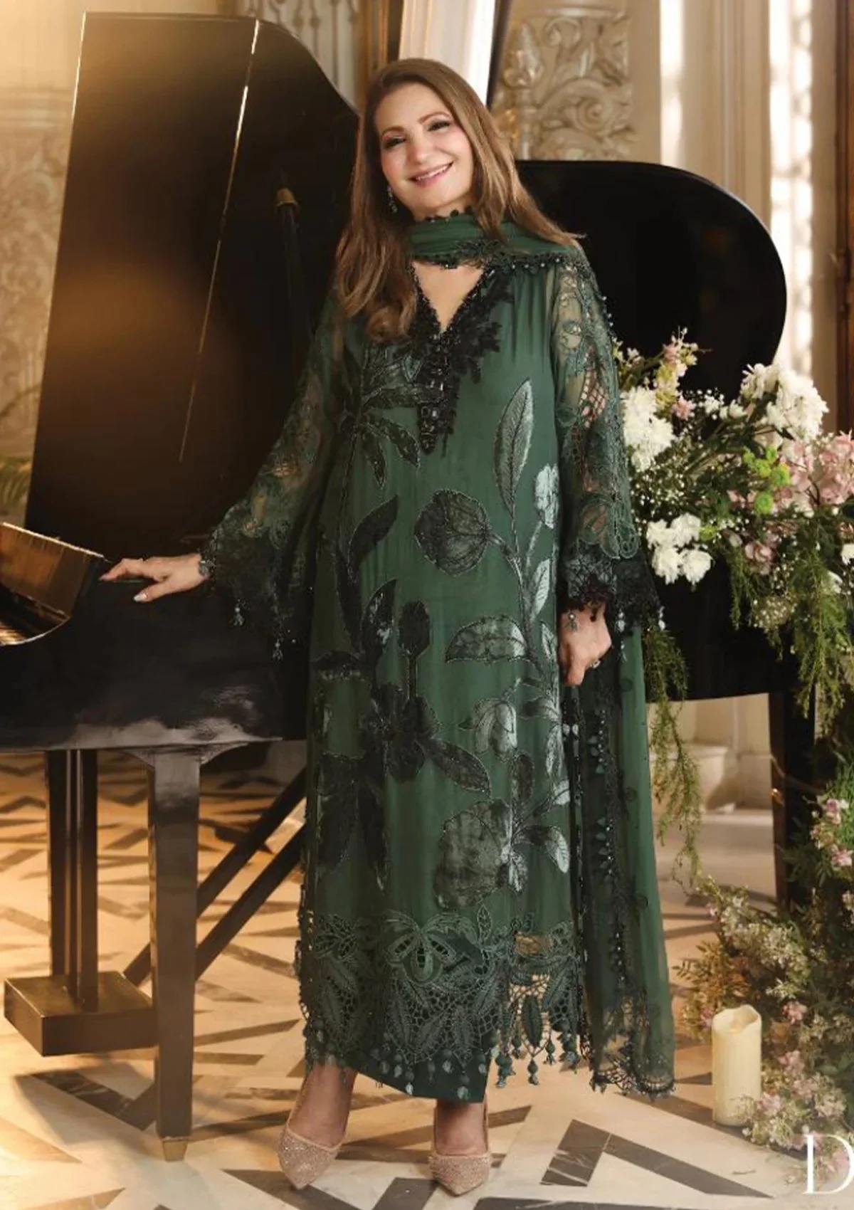Maria.B Emerald Green Pakistani fashion outfit in green, emerald…